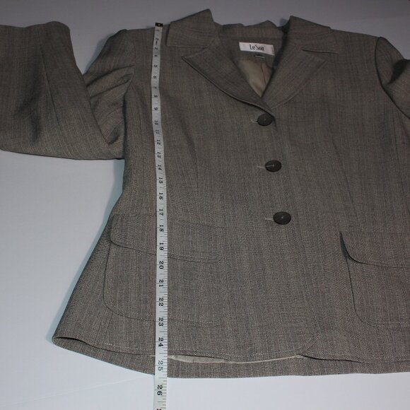 Vintage Gray Le Suit 2-Piece Suit with Jacket and Skirt Size 14 - Picture 3 of 15
